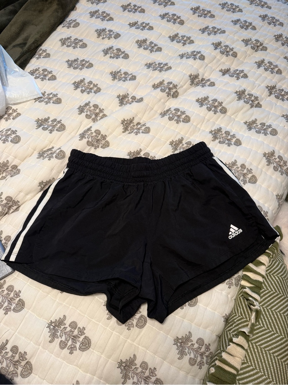 adidas Black Women's Athletic Shorts with White Side Stripes